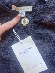 Free Assembly Women’s Blue Button-Front Short Jacket w/ Pockets XS NWT
