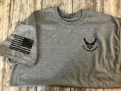 Air Force Military T-shirt With DD-214 Alumni USAF Chest Logo 188G