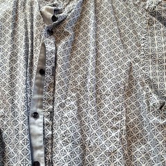 Club Room Men’s Blue/White Geometric Woven SS Button-Up Point Collar XL