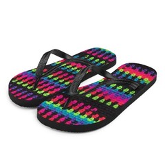 Flip Flops Faux Crochet Variegated Yarn Design Unique thongs slip on sandals