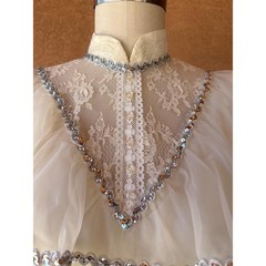 Helen Joy 1970s Sequin Lace Wedding Dress with Detachable Belt