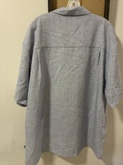 Stacy Adams Men’s 3XL Big & Tall Blue Woven Rayon Button-Front Shirt Pockets