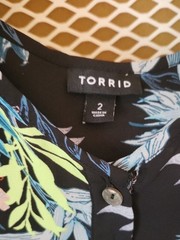 Torrid Georgette Hi Low Tropical Sheer Top