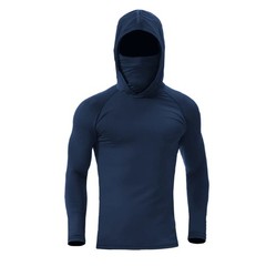 Men Hoodie Long Sleeve T-Shirts, UPF 50+ Sun Protection Hooded