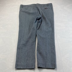 Purnell Striped Wide Leg Jeans Women’s Size 31 Blue White Railroad Denim
