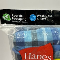 Hanes Mens 6 Pack Tagless Boxers Blue Grey Plaid Small 28-30