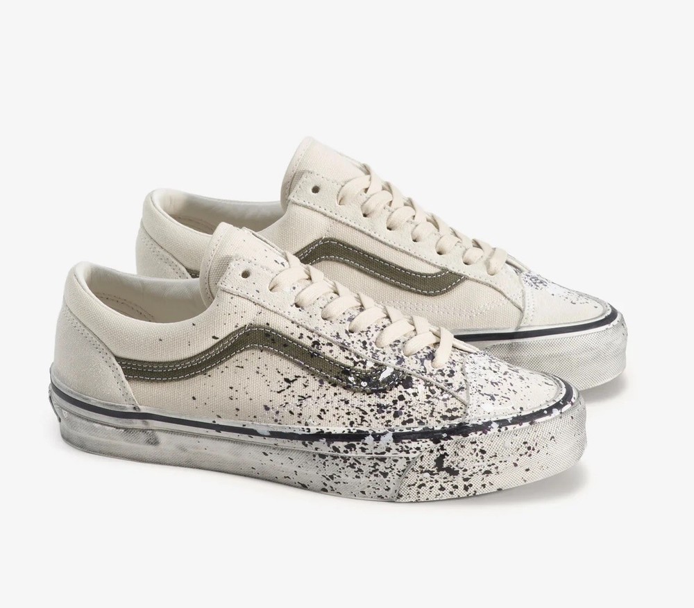 VANS Old Skool 36 Paint Splatter White Turtle Dove Black – Size 11 Men – NEW