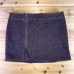 Purnell Skirt Womens 2 Brown Wool Blanket Stitch Zippered Lined Mini Skirt