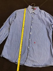 Moschino Shirt Mens 15 1/2 39 Striped Long Sleeved Cotton Red Heart