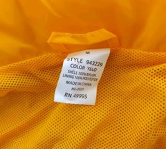 Reflective Yellow Nylon Work Jacket M Mens Lightweight Reflective Delivery Rain