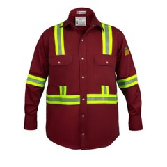Flame Resistant FR High Visibility Hi Vis 100%C Light Weight Shirt