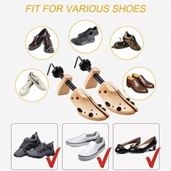 One Pair 2-way Wooden Adjustable Shoe Stretcher for Men Women Size 9-13 US New