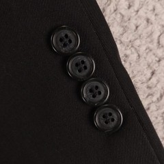 VTG City Streets Jacket 46R XL Black Polyester Worsted Wool double breasted