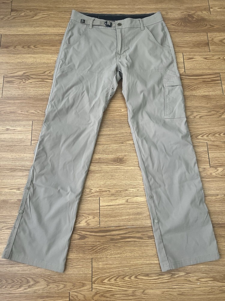 prAna Mens Zion Cargo Pants Tan Small 32×32 Hiking Stretch M4ST30111 $95 S EUC