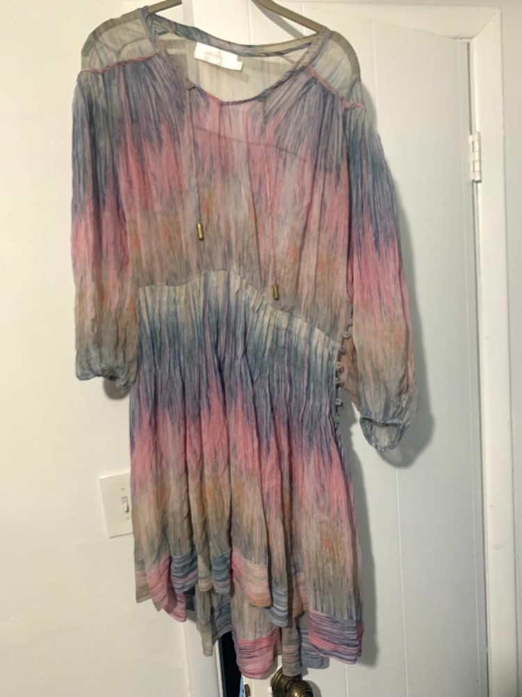 Zimmermann Watercolor Sheer Dress Swim Coverp Size 0 (Runs Big)