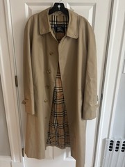 VTG Burberry Prorsum Khaki Nova Check Men’s Beige Trench Coat Size 40L