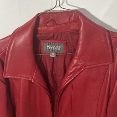 Wilson’s Leather Women’s Genuine Leather Red Jacket 1X Zip Lined RN69426