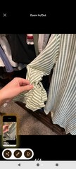 Max Studio Top Womens Medium Green Stripe Crinkle Shirt Button Up Pockets Collar