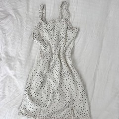 Urban Outfitters White Polka Dot Ruffle Trim Mini Dress – XS