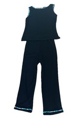 Ronni Nicole Vintage 90s Beaded Two Piece Capri Pantsuit Size S