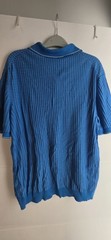 Brioni Men’s Blue Knit Polo Shirt Size 54 Made in Italy Luxury Designer