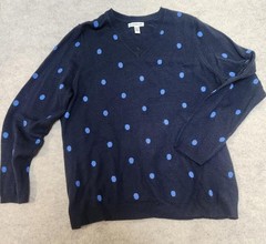 Croft & Barrow Women’s Vintage Navy Pokadot Sweater Size P-XL