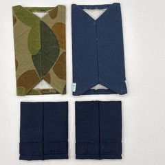 Hong Kong Air Cadet Corps Sergeant 3 Silver Chevrons, Camo, AAFC Rank Slides