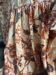 Torrid Floral Multicolor Tie-Front V-Neck 3/4 Sleeve Knit Rayon Blouse 1 boho
