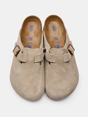Men’s Birkenstock Boston Soft Footbed Wide Suede Clog – Taupe
