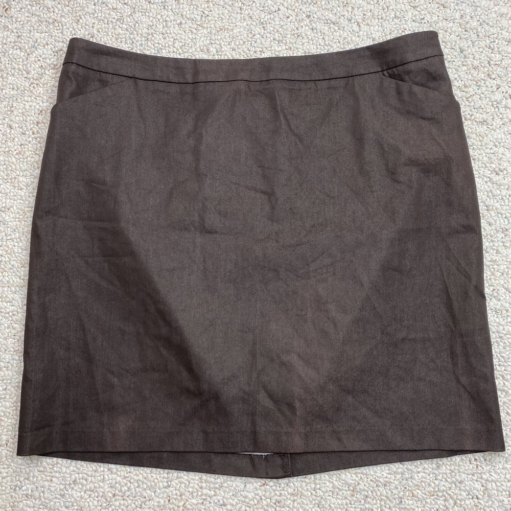 New York & Co Skirt sz 18 Brown Pencil Dark Academia Corporate Office Workwear
