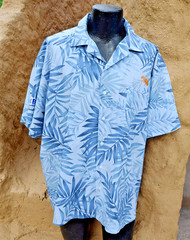 Blue Generation Men’s Size 2XL Blue Leaf Pattern Button-Up Shirt 2013 Crawfish