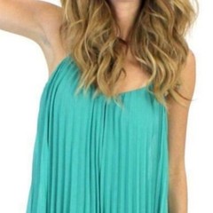 RUE 21 TANK TOP PLEATED BLUE SKYPE SIZE XS