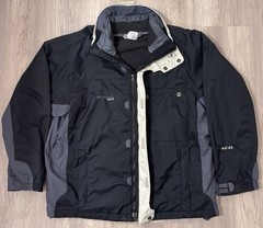 Columbia Jacket Mens L Black Full Zip 2in1 Shell With Detachable Liner
