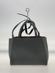 FENDI PETITE 2JOURS Petite Twojours 2WAY Handbag Leather GRY Solid Stains