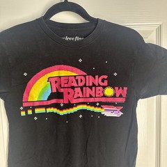 Reading Rainbow T-Shirt “We Love Fine” For Fans By Fans Cool Campy Retro Sz Sm