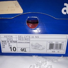 ASICS GEL-LYTE III NS Men’s Red/Red Low Top Lace Up Sneaker H5Y0N