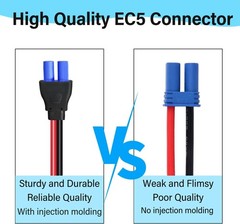 10AWG Jump Starter Cable with Battery Clamps, 12V Alligator Clips to EC5 Connect