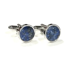 Round Lapis Lazuli Cufflinks And Dress Shirt Studs Set Men Wedding Essentials