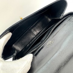 Vintage Gucci Interlocking Leather Hand Bag Black Gold