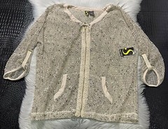 NWT Sportelle Crochet Zip Up Jacket Open Knit Beechwood Size Large $46 NEW