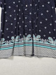 Croft & Barrow Womens Top Short Sleeve Floral Medallion Paisley Stretch Medium