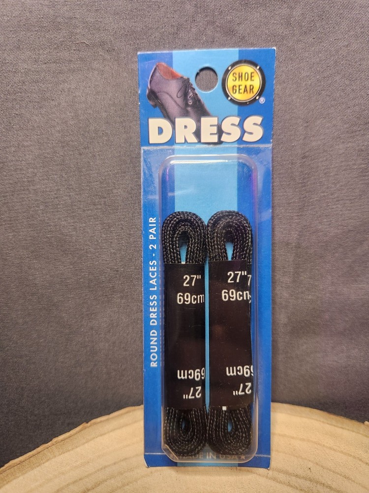 Shoe Gear 2 Pairs Black Shoelaces | 27 Inches | Round | Dress Shoe Laces~NEW