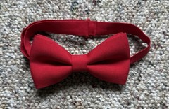 Bow Tie House Red Solid Tie Pre Adjustable Gabardine Tuxedo Unisex (8”-22” Neck)