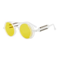 Retro Round Polarized Sunglasses Men Women Vintage Gothic Steampunk Glasses