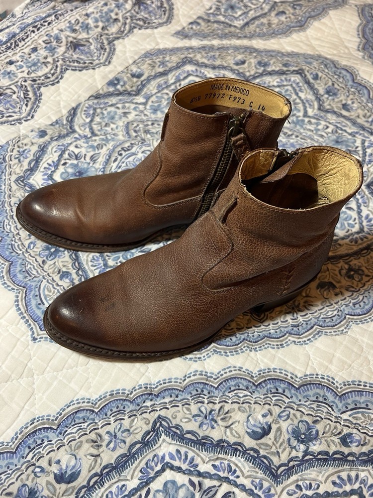 Frye Women’s Brown Leather Ankle High Boots Size 6.5, Made In Mexico