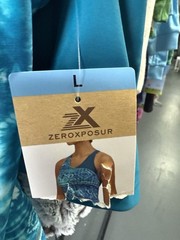 ZeroXposur Women’s L Blue Lightweight Scoop Neck Racerback Tie-Dye Tank