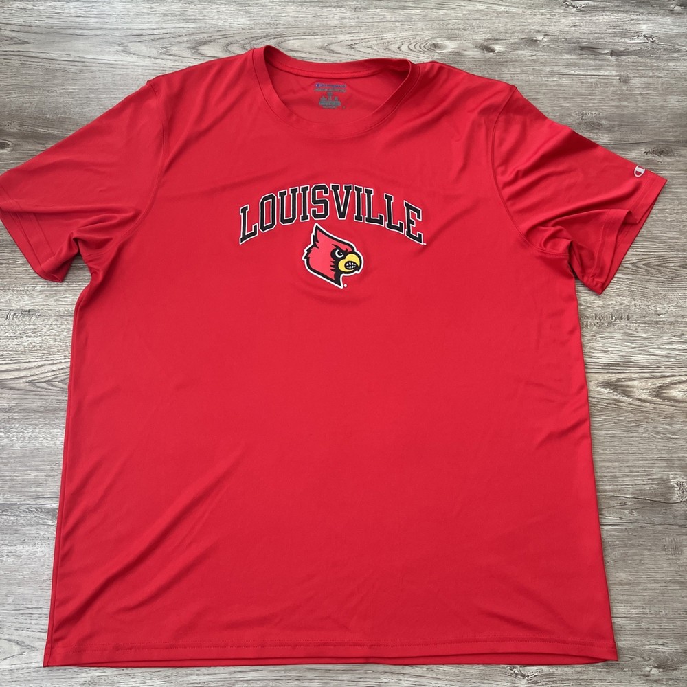 Champion Louisville Cardinals T Shirt Mens 2XL Red NCAA Athletic Performance Tee