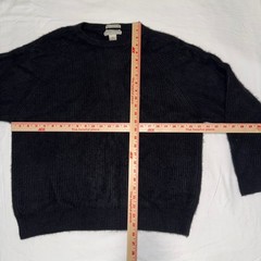 Jeffrey Banks 100% Cashmere Crewneck Sweater Women’s XXL Black Ribbed Knit
