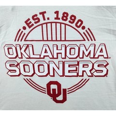 Oklahoma Sooners T-Shirt Captivating White Est. 1890 NCAA College Small