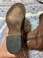 Frye Women’s Brown Leather Ankle High Boots Size 6.5, Made In Mexico